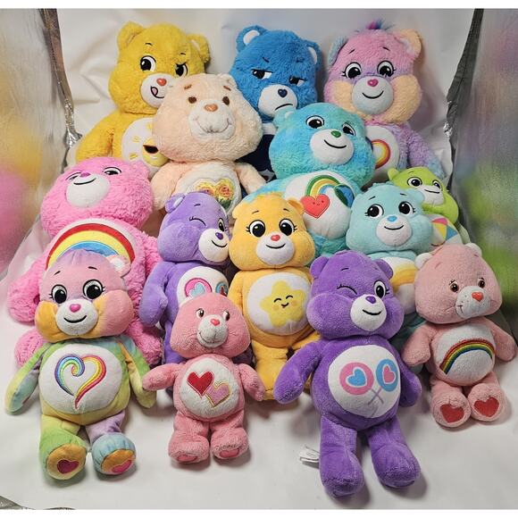 Care Bears Plush Lot of 14 Large & Small Mixture - Picture 1 of 5